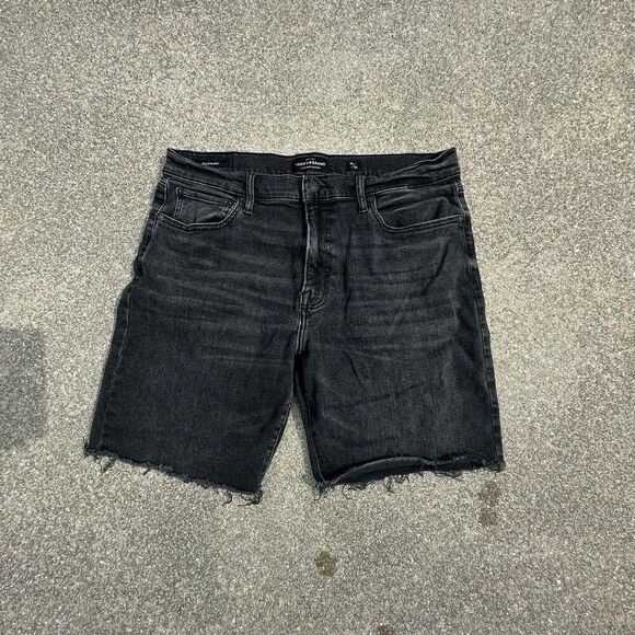 Lucky Brand 223 Straight Denim Shorts Mens 36x32 Black Cut Off Festival - Picture 1 of 11